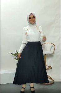 PLISKET PREMIUM /ROK PANJANG MUSLIM/ ROK MAYUNG BAHAN HYGET PREMIUM GRADE A