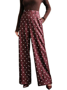 Fashionable Retro Polka Dot New Womens Clothing Loose Wide Leg Pants Casual Pants Womens High Waist Versatile and Comfortable