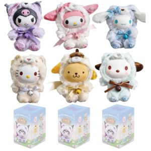 Sanrio | Sanrio Family Fox Island & Blue Flutter Series Vinyl Plush Blind Box Cute Cartoon Hello Kitty Kuromi Pendants Girl Bag Toy Gifts