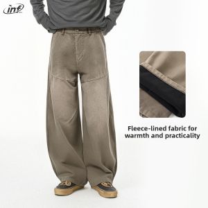 INFLATION brand washed and used velvet workwear pants winter new products trendy street washed casual pants for men