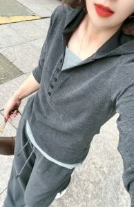 Womens Casual Sports Set Commute Hat Top Wide Leg Pants Two Piece Suit Autumn New Style Fashion Comfortable Breathable