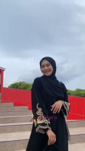 Gamis Arab Abaya Hitam Bordir Mewah Bertabur Blink Blink Abaya Dubai gamis Muslim Elegan by Akhtara