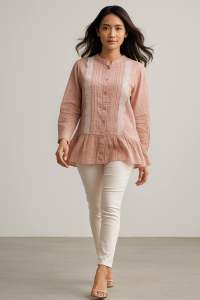 Lamb Distro kemeja blouse wanita renda kerah shanghai