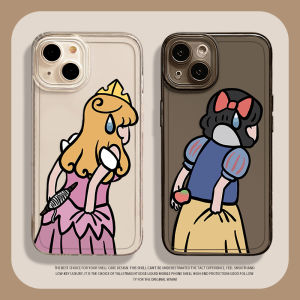 Creative Princess Phone Case for  13 pro Max 12 Mini 11 Female Friends Cartoon Transparent Protective Cover Silicone Material