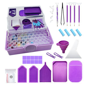 New Diamond Painting Tools Kit Quick Pen Set Small Bottle Storage Box 28 Grids Adhesive Clay Diamond Artistic Craft Supplies