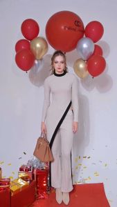 เซ็ตไหมพรมนาคอดที่สุด 2 ชิ้น หนานูมกำลังดี เสื้อ+กางเกง (CL609)