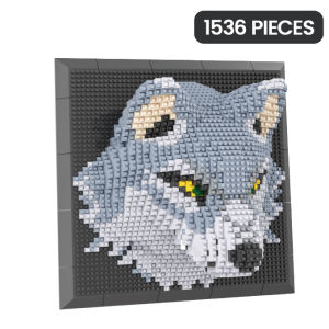 CONUSEA | 3D Animal Wolf Building Blocks Mural Wall Stereoscopic Painting Model Assemble Bricks Home Decor Toys Gift For Adult