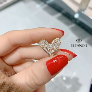 Ghim cài áo nữ Eleanor Accessories trâm cài áo hình trái tim đính đá phụ kiện thời trang 6804