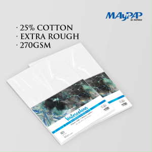 MayArt FB Watercolour Paper Pack 270gsm 25% Cotton Extra Rough A3/A4