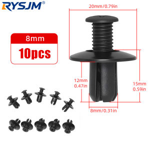 RYSJM | 10/20/30/50/100pcs 8mm Plastic Rivets Fastener Clips Car Bumper Fender Push Pin Clip Universal For Toyota Ford Kia Nissan Yamaha