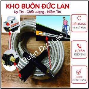Ống Thông Tắc Cống 10m15m20m Gắn Chuột Phản Lực Phá Mọi Vật Cản Bằng Áp Lực Nước Máy Rửa Xe Áp Lực Ren 22mm