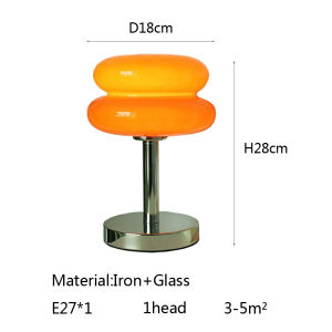 Modern Glass LED Burger Table Lamp Orange/Pink/White Optional For Living Room Bedroom USB Interface 3 Color Dimming