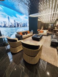 Modern Luxury Italian Style Living Room Furniture Design Sensation Genuine Leather Sofa with Zipper Sea Snail Shape High End Villa