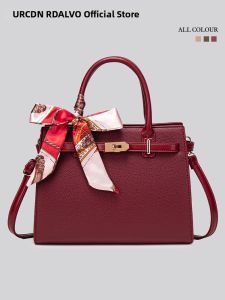 URCDN RDALVO | Versatile Commute Red Handbag Crossbody Bag