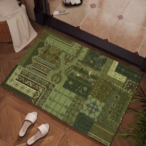New Green Retro Water Absorbing Bathroom Mat