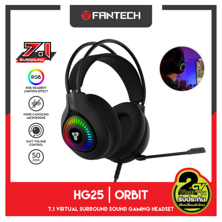 Fantech Rts 5 Timer FANTECH หูฟัง เกมมิ่ง ระบบ 7.1 Headset Gaming มีไมโครโฟน ไฟ RGB รอบหู ...