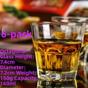 Tempered Octagonal Glass Cup Home Use