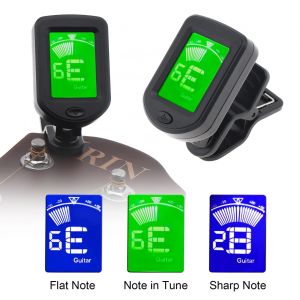 Guitar Bass Tuner Afinador Mini LCD Clip-on 360 Degree Rotatable Clip Tuner for Chromatic Guitar Bass Violin Ukulele