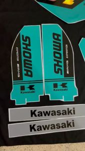 Decal kawasaki KLX 150 BF Desain Custom Hitam Tosca List Gold D-A3-450 A3-716