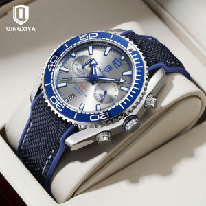 QINGXIYA Brand Luxury Silicone Quartz Watch for Men Multifunctional Chronograph 24 Hours Calendar Waterproof Luminous Watch Mens