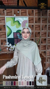 Humaira Hijab Pashmina Tencel Premium Jahit Tepi Bahan Halus Ringan Nyaman Ukuran 180 x 75