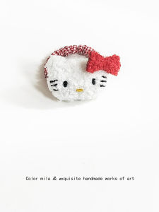 Yu Shuxin Same Kitty Cat Hair Band Hair Band Headband Female High Ponytail Elegant Retro Plaid Headdress