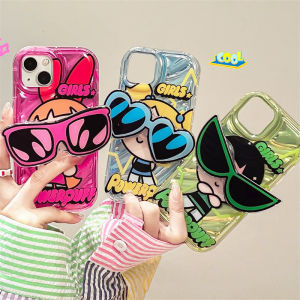 Cute Powerpuff Girls Glasses Holder Phone Case For iPhone 14 13 12 11 Pro Max X XR XS 6 6S 7 8 Plus SE 2020 Clear Soft Silicone Cover