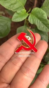 Huy hiệu cài áo ĐCS 3 cm màu đỏ