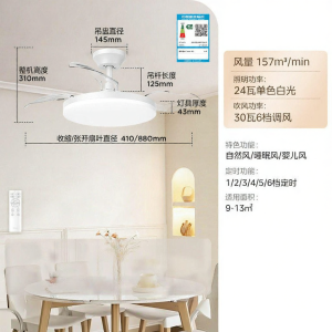 Midea | Invisible Silent Ceiling Fan Light