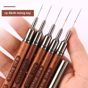 Cọ Vẽ Nghệ Thuật Cán Gỗ Tròn 1 Chiếc Dụng Cụ Vẽ Tranh Tự Làm Để Vẽ Đường Kẻ Sọc Hoa Văn Cọ Gel UV Lông Nylon