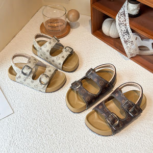 Retro Printed Slip-resistant Soft Bottom Childrens Sandals