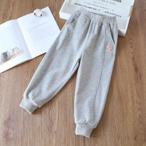 Cute Girl Spring Autumn Style Fashionable Sporty Trousers Little Girl Sweatpants Baby Lovely Versatile Long Pants Cotton Blend Knitted