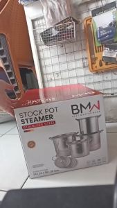 Panci Kukus Dandang 1 Set 4 pcs BMW Stock Pot Steamer Stainless Steel