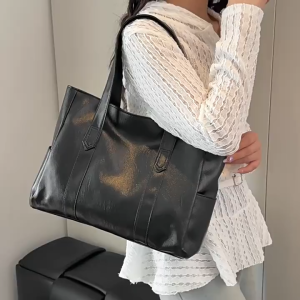 EchoBliss กระเป๋าสะพายขนาดใหญ่สำหรับผู้หญิง ดีไซน์เรียบง่ายทันสมัย ใส่ได้มาก มีซิปและช่องเก็บของภายใน