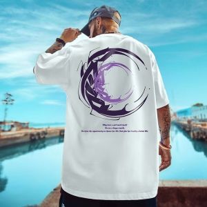 New Arrival Chinese Fad Plus Size Print plus Size Half Sleeve Overweight Mens Clothing Loose Ins Trendy Couple Wear Short Sleeve Trendy T-shirt