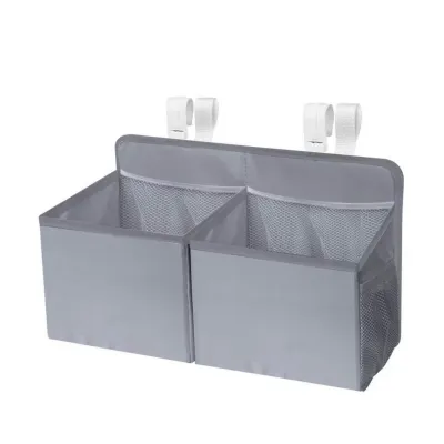 Crib Multipurpose Organiser 2-in-1 Baby Bedside Storage Caddy Diaper & Toy Bed Rail Organiser