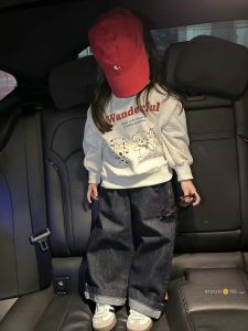 Thickened Fleece Childrens Hoodie Autumn Winter Clothes for Girls Warm Christmas Patterned Long Sleeve round Neck Sweatshirt