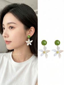 PINK EMPRESS | Bông Tai Thiết Kế Độc Đáo Phong Cách Thiên Nhiên Đa Năng Cho Mái Tóc Thon Gọn Mùa Hè