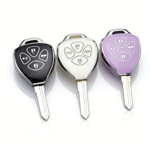 2/3/4 Buttons Key Cover For Toyota Corolla VIOS Camry Yaris RAV4 HiLux Cruiser Fortuner TPU Car Key Case Fob Holder KeyChains