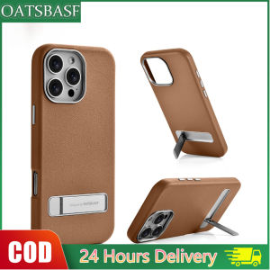 OATSBASF Wireless Charging All-inclusive Leather Phone Case With Invisible Stand for iPhone 16ProMax