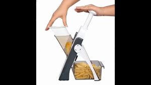 Vegetable Slicer Stainless Steel Blades Manual Food Cutter Chef and Household Food Chopper  (Random Color) Keimav