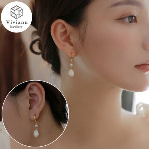 Viviann Original Pearl Magnolia Earrings Ear Clips No Piercing Vintage Premium Earrings 925 Sterling Silver Baroque Pearl Unusual Earrings for Women Chic Charming Goth Jewelry