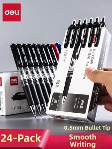 deli | Press-type Quick-dry High-capacity Roller Ball Pen 0.5mm