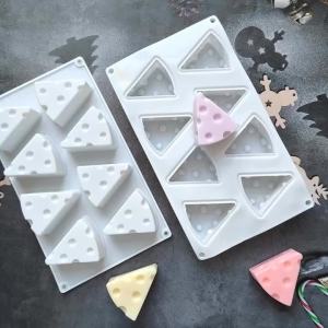 3D Cheese Shape Silicone Molds Mousse Cake Mold Non-Stick Chocolate Fudge Silicone Baking Pan Dessert Cheesecake Baking Mould