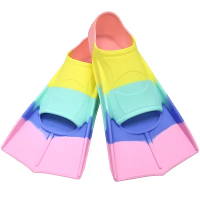 Silicone Swimming Flippers Snorkel Fins Short Frog Shoes Professional Training Breaststroke Scuba Diving Freesnorkel Men Women