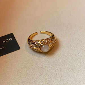 CAFFTI | Retro Tiger Eye Stone Open Ring for Women