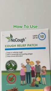 1 Box NoCough Organic Herbal Cough Relief Patch – Natural Cough & Throat Soothing Chest Patches for Kids Eases Throat Discomfort Helps Loosen Phlegm Drug-Free & Non-Drowsy Gentle & Fast-Acting Easy to Apply Safe Herbal Remedy for Children