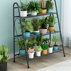 3 Layer Metal Plant Rack Flower Pot Holder Plant Stand Display Indoor Outdoor Garden Plant Stand