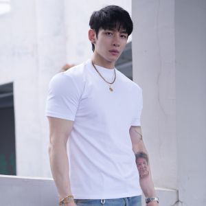 Áo Thun Nam Tay Ngắn Màu Trơn Thể Thao Nhanh Khô Mát Mẻ Cổ Tròn Cổ Cao Mặc Ngoài Trời Mùa Hè Thoáng Khí Cotton Polyester