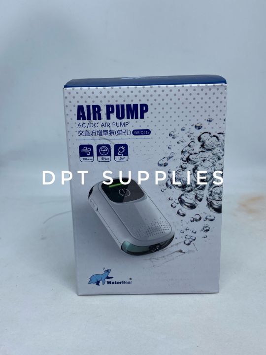 Waterbear AC/DC aquarium air pump single hole up to 30 hours | Lazada PH